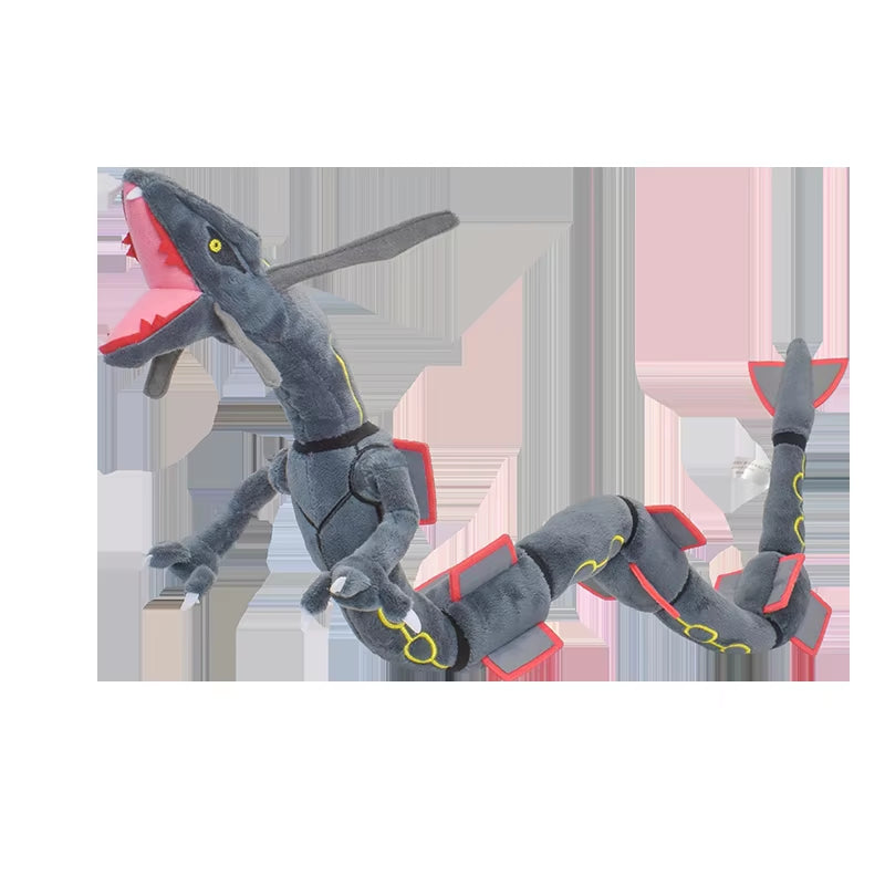 Shiny Rayquaza Plush Toys Stuffed Animal Game for Collectible Gift,Soft Plushies,Cute Cartoon Character Black 12 Inch