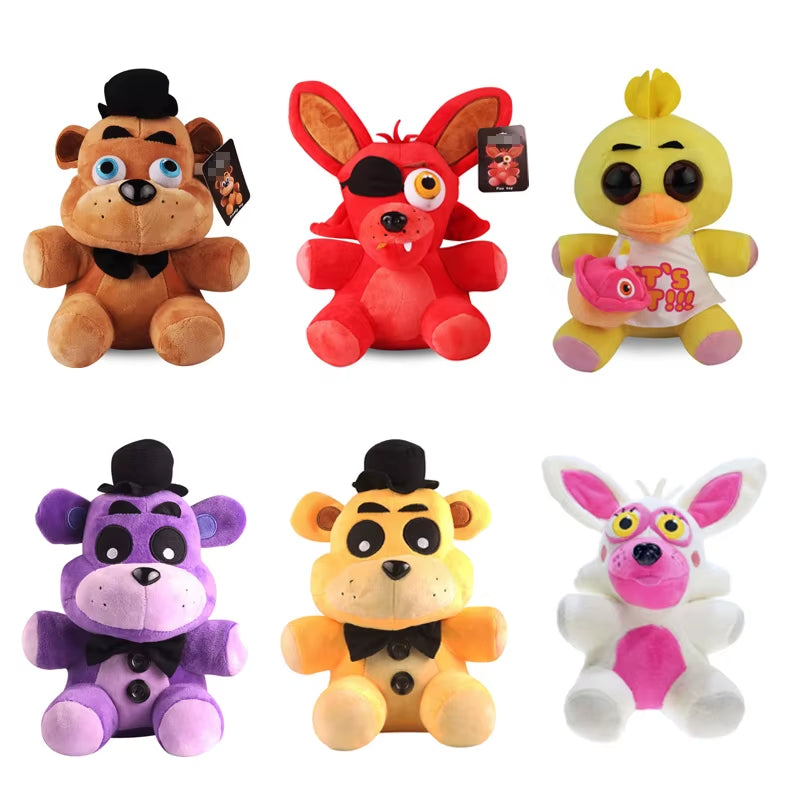6 Style 18Cm FNAF Plush Toys Freddy Bear Bonnie Chica Baby Ballora Foxy Plush Stuffed Toys Doll Gifts
