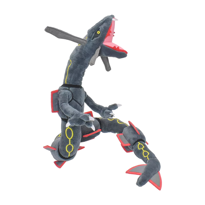 Shiny Rayquaza Plush Toys Stuffed Animal Game for Collectible Gift,Soft Plushies,Cute Cartoon Character Black 12 Inch