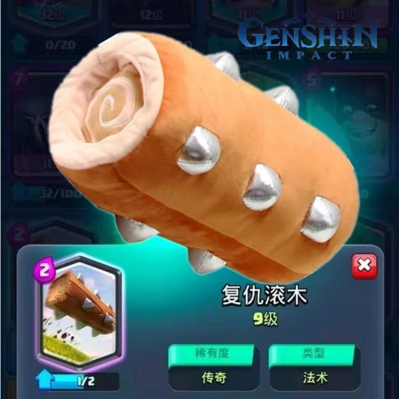 New 35Cm Game Clashed Royale Plush Toys Log Rolling Wood Plushie Dolls Royale War Revenge Cartoon Baby Dragon Soft Stuffed Gift